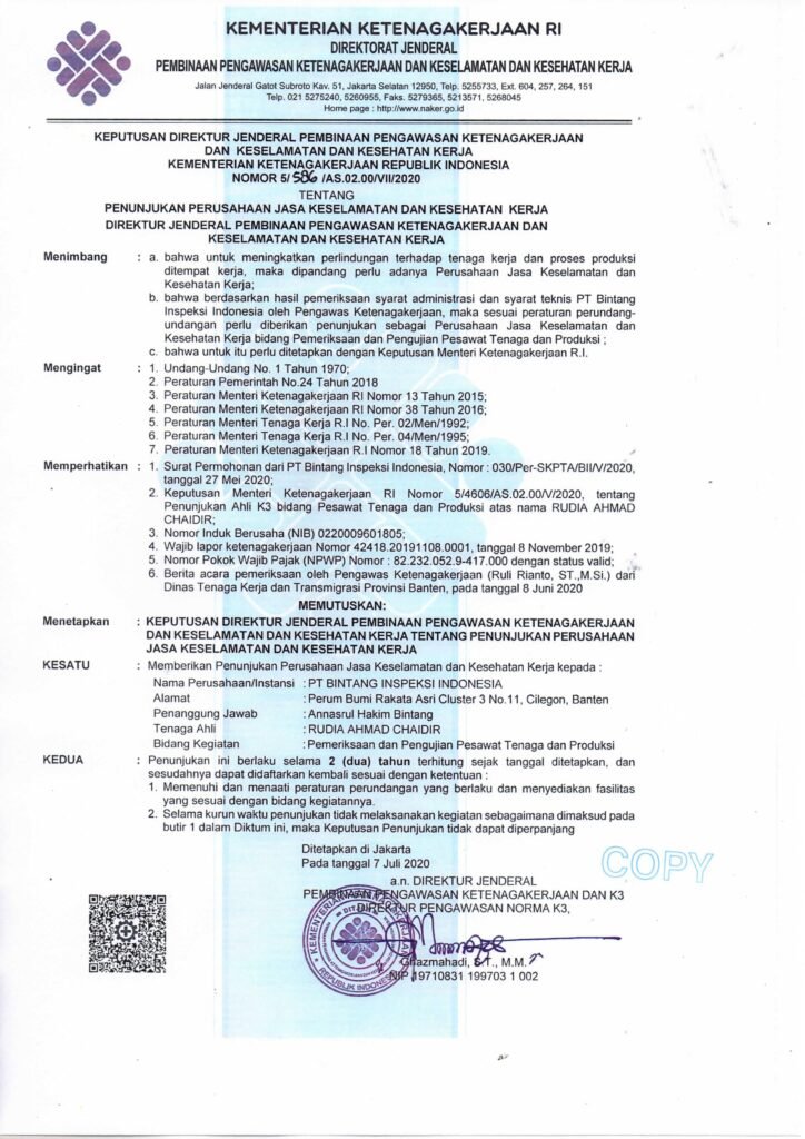 K3 Tenaga & Produksi