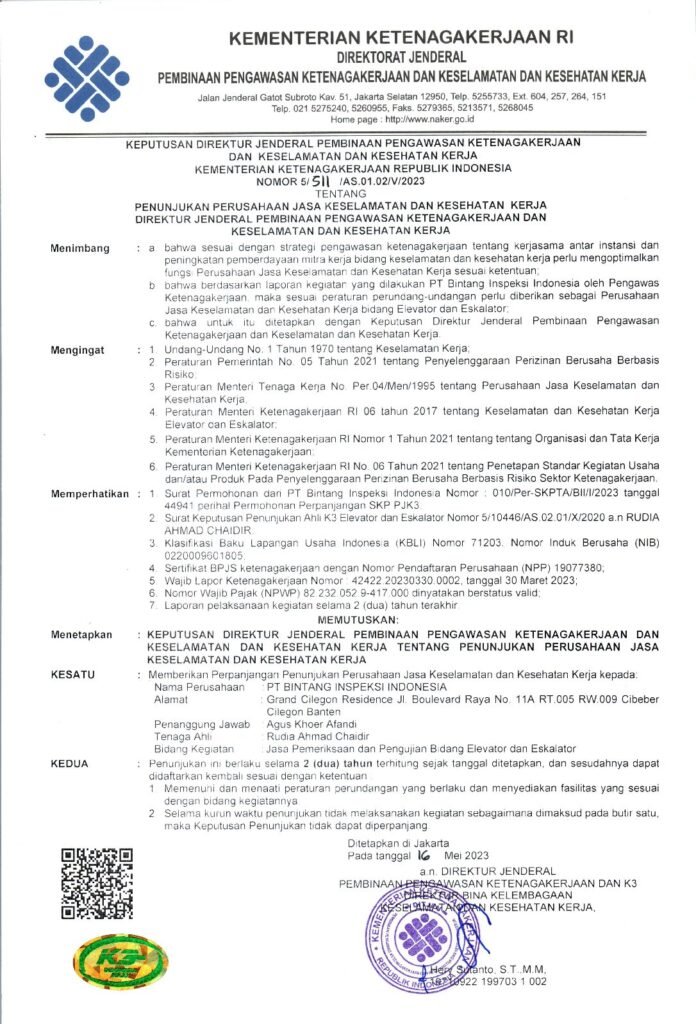 K3 Elevator dan Escalator